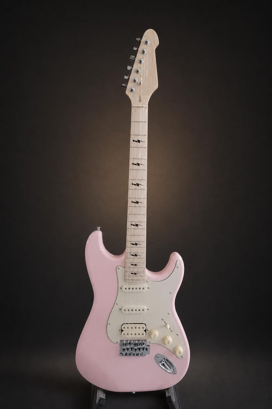 Guitarra eléctrica Aiersi ST-12 PLUS rosada