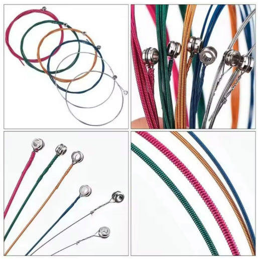 Cuerdas de Colores para Guitarra Acústica y Electroacústica (Set de 6)
